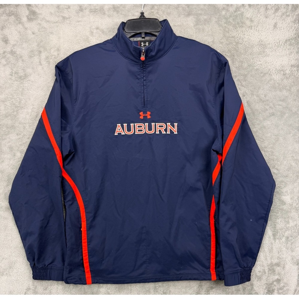 Under Armour Men's Auburn Tigers‎ 1/4 Zip Sweater Sz M Navy Polyester NCAA